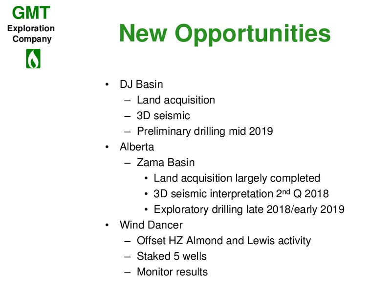 August 2018 Enercom Conference – Gmt Exploration Co – slide 5