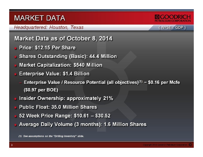 Management Presentation – Goodrich Petroleum Corp. – slide 3