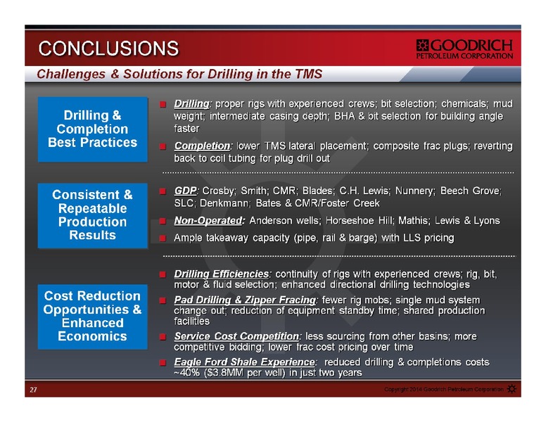 Management Presentation – Goodrich Petroleum Corp. – slide 27