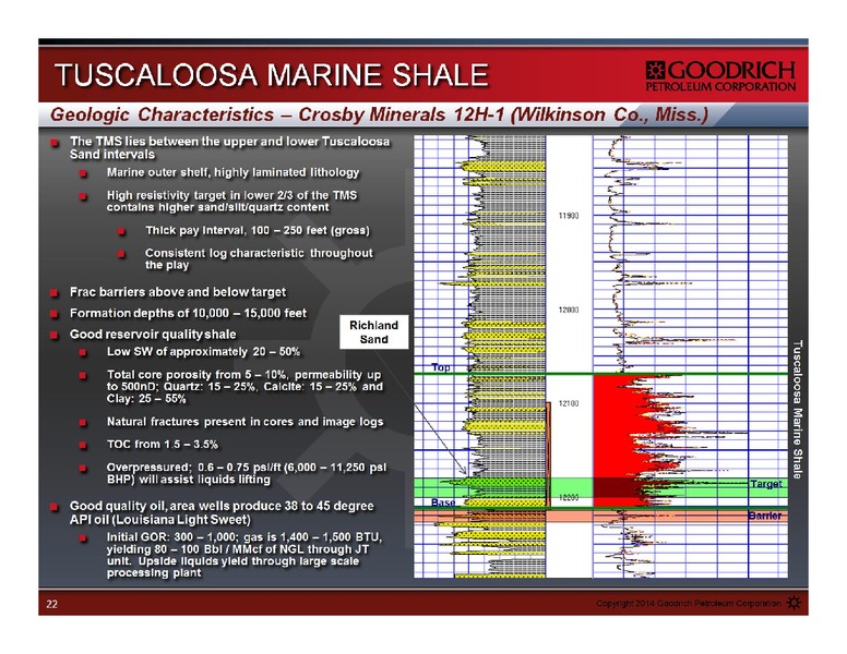 Management Presentation – Goodrich Petroleum Corp. – slide 22