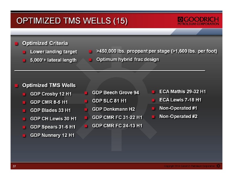 Management Presentation – Goodrich Petroleum Corp. – slide 27