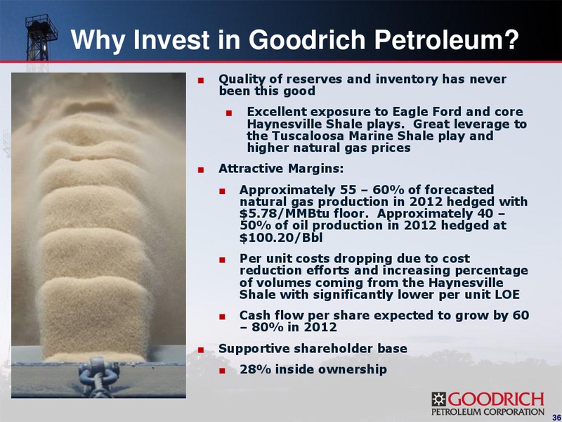 9TH ANNUAL PRITCHARD CAPITAL PARTNERS ENERGIZE 2012 CONFERENCE – Goodrich Petroleum Corp. – slide 35