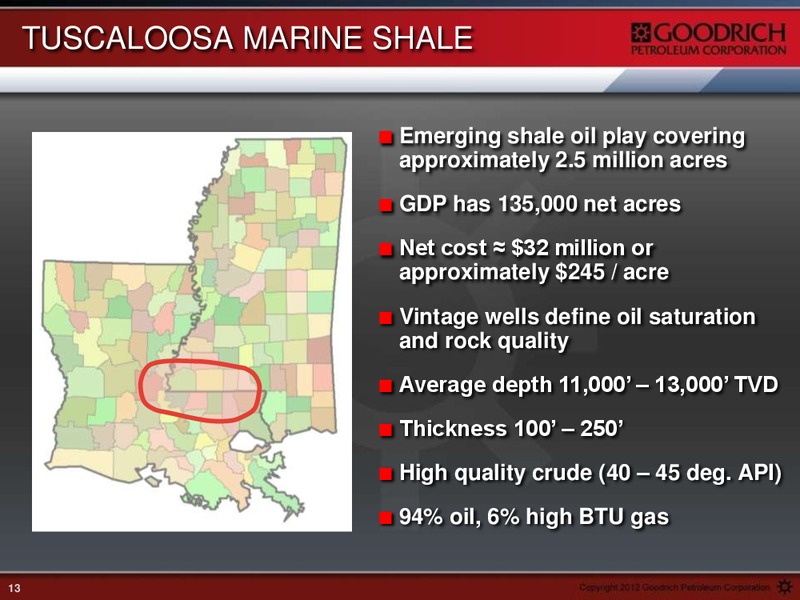 HOWARD WEIL ENERGY CONFERENCE – Goodrich Petroleum Corp. – slide 12