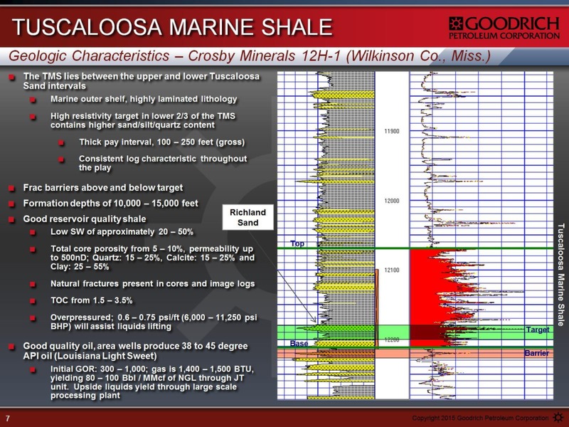 TUSCALOOSA MARINE SHALE – Goodrich Petroleum Corp. – slide 7