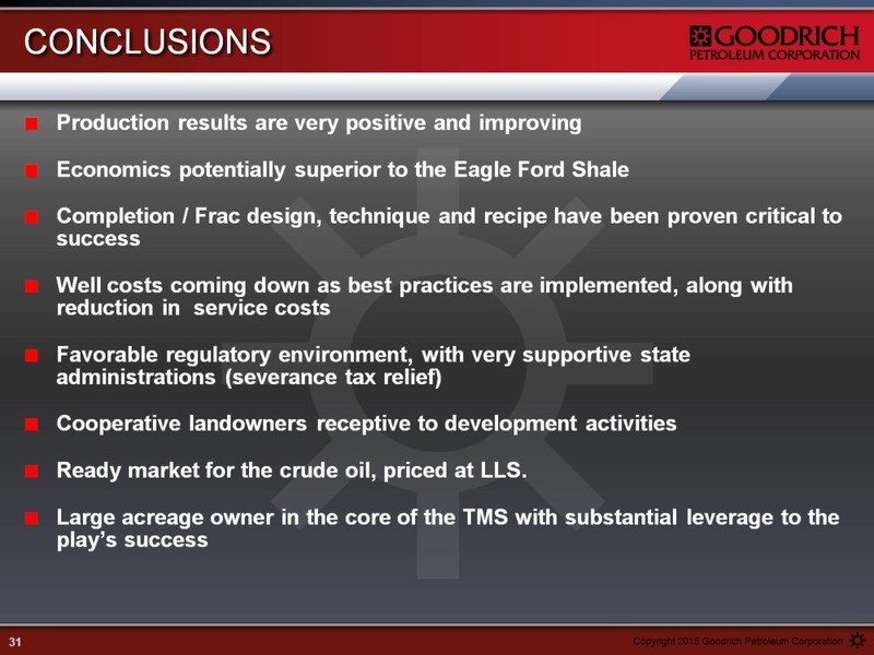 TUSCALOOSA MARINE SHALE – Goodrich Petroleum Corp. – slide 31