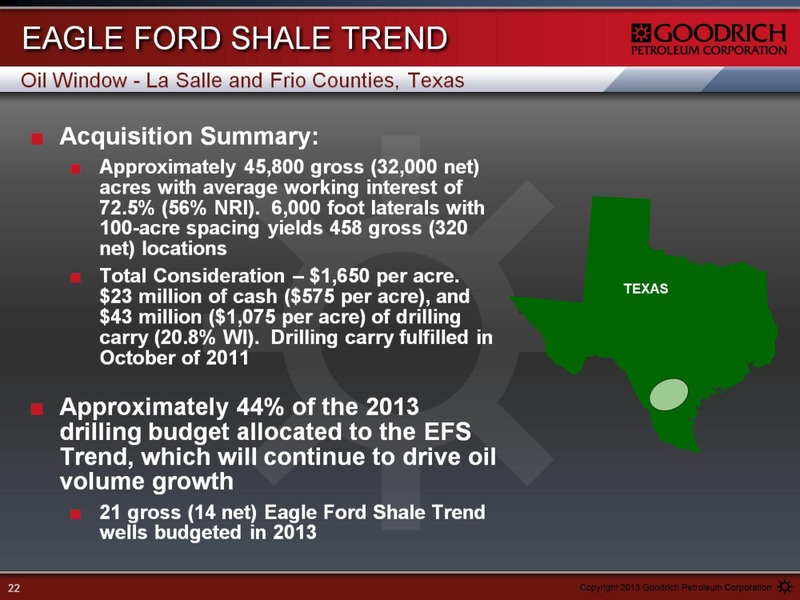 Q3 2013 EARNINGS CALL – Goodrich Petroleum Corp. – slide 22