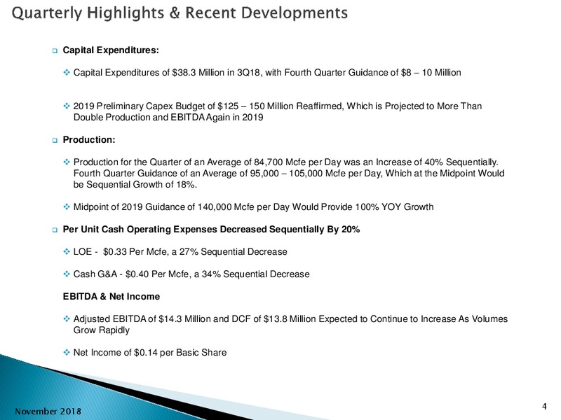 Q3 2018 Earnings Results – Goodrich Petroleum Corp. – slide 3