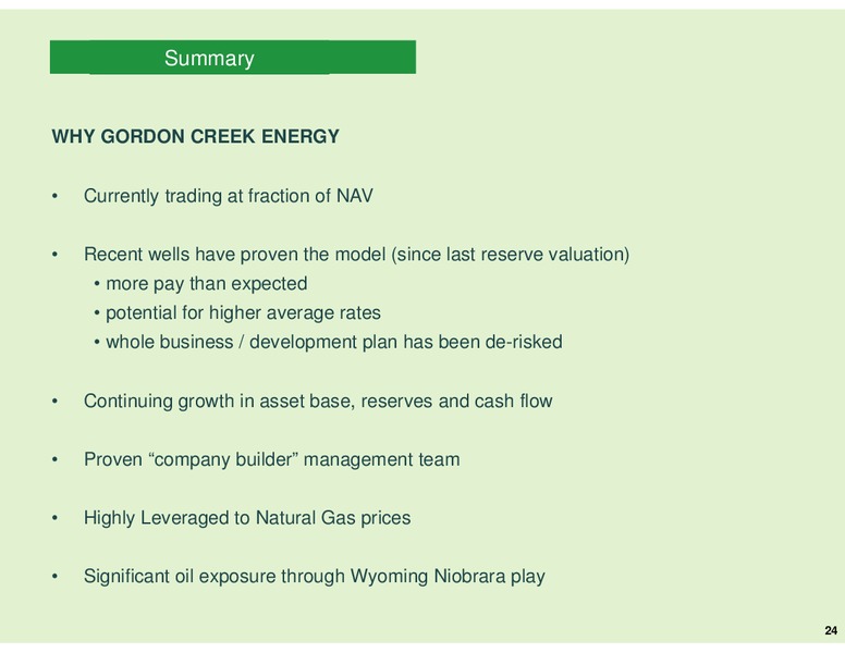 Corporate Presentation – Gordon Creek Energy Inc – slide 22