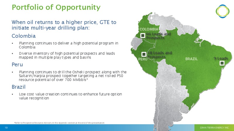 May 2015 Investor Presentation – Gran Tierra Energy, Inc. – slide 9
