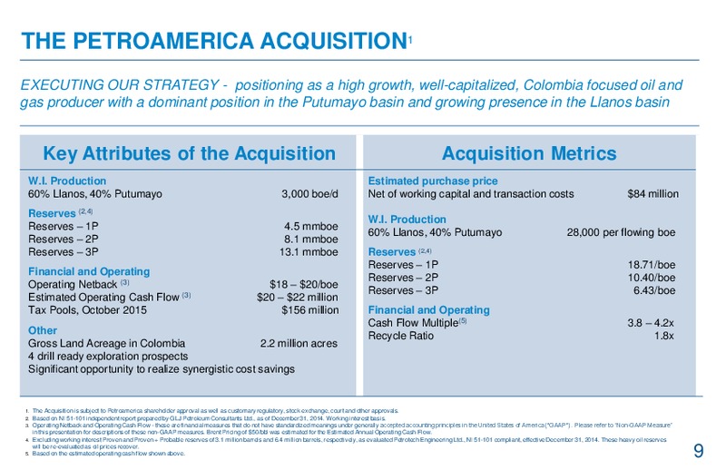 January 2016 Investor Presentation – Gran Tierra Energy, Inc. – slide 8