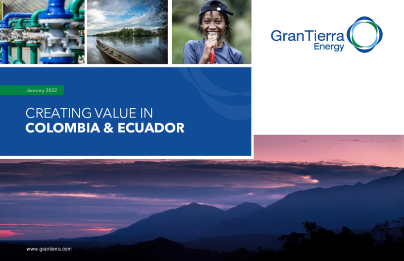 January 2022 Corporate Presentation – Gran Tierra Energy, Inc. – slide 1