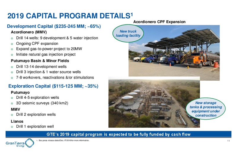 February 2019 Corporate Presentation – Gran Tierra Energy, Inc. – slide 10
