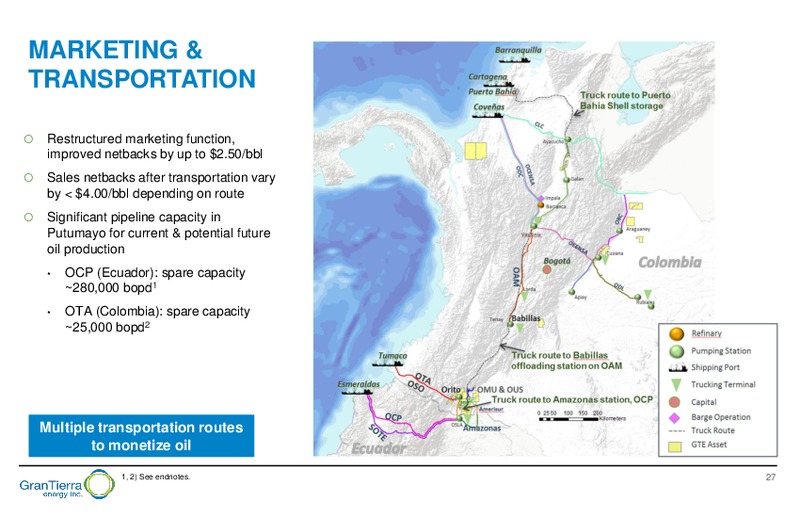 March 2017 Corporate Presentation – Gran Tierra Energy, Inc. – slide 26