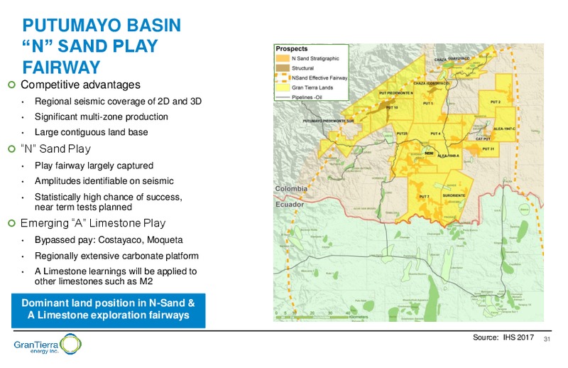 March 2017 Corporate Presentation – Gran Tierra Energy, Inc. – slide 30