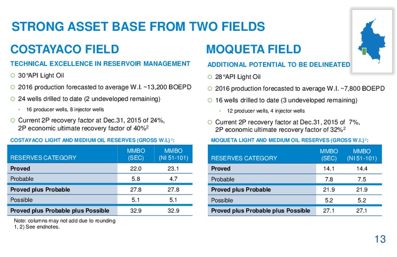 Corporate Presentation April 2016 – Gran Tierra Energy, Inc. – slide 9
