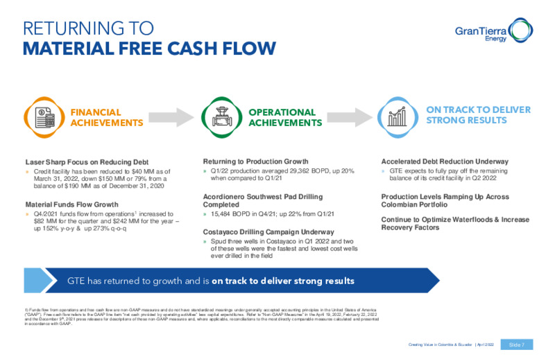 April 2022 Investor Presentation – Gran Tierra Energy, Inc. – slide 6