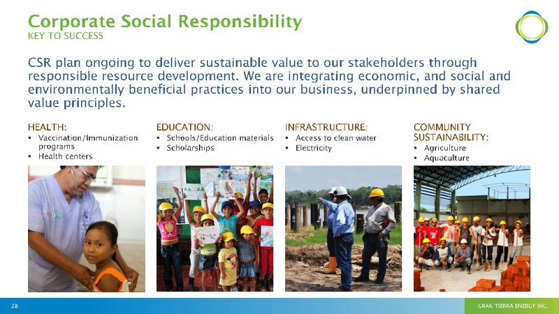JUNE 2015 ANNUAL GENERAL MEETING – Gran Tierra Energy, Inc. – slide 27