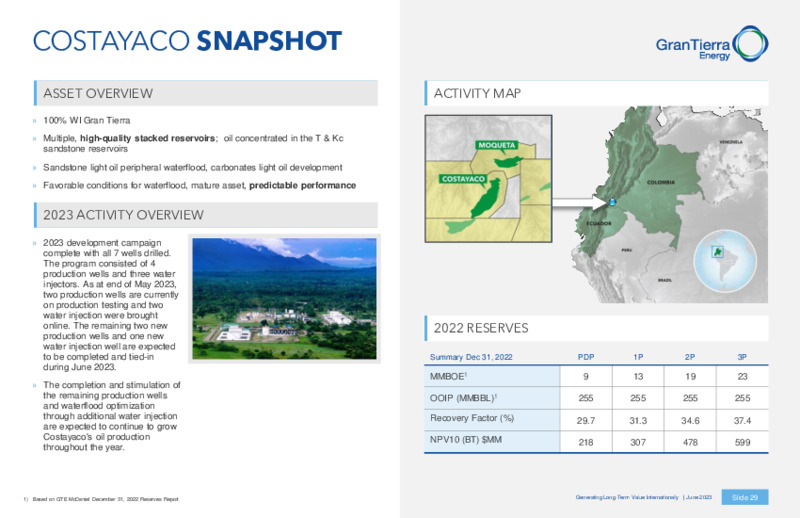 June 2023 Company Presentation – Gran Tierra Energy, Inc. – slide 28