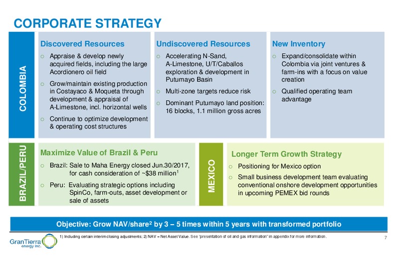 August 2017 Corporate Presentation – Gran Tierra Energy, Inc. – slide 6