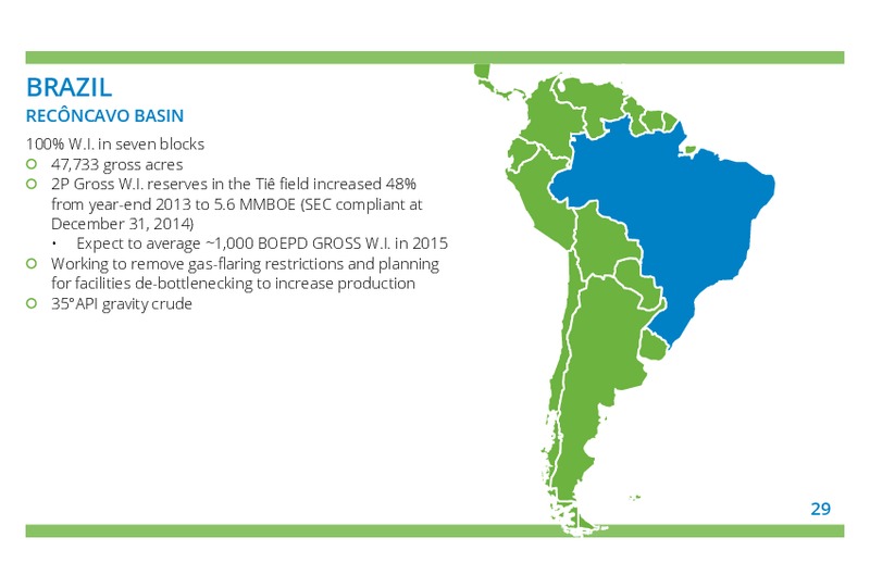 September 2015 Investor Presentation – Gran Tierra Energy, Inc. – slide 30