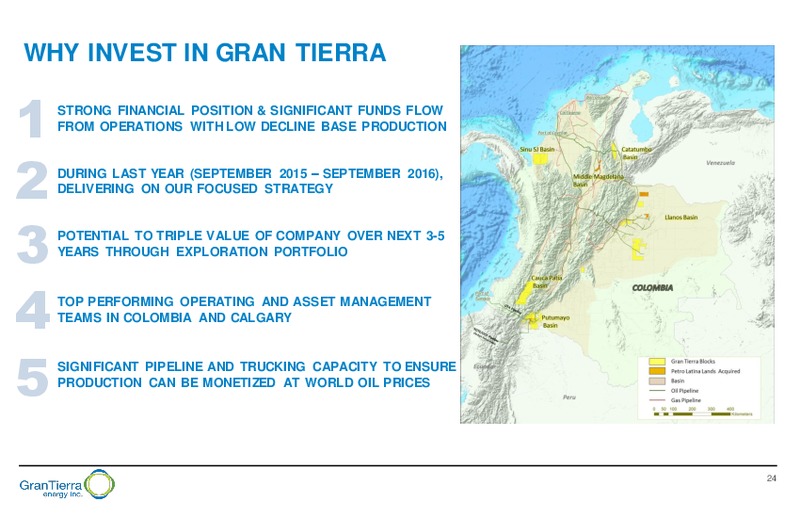 September 2016 Corporate Presentation – Gran Tierra Energy, Inc. – slide 23