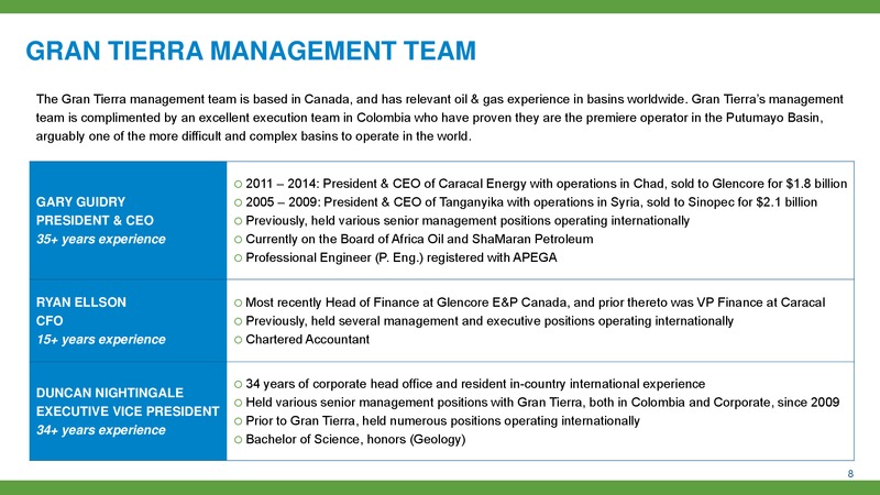 November 2015 Corporate Presentation – Gran Tierra Energy, Inc. – slide 7
