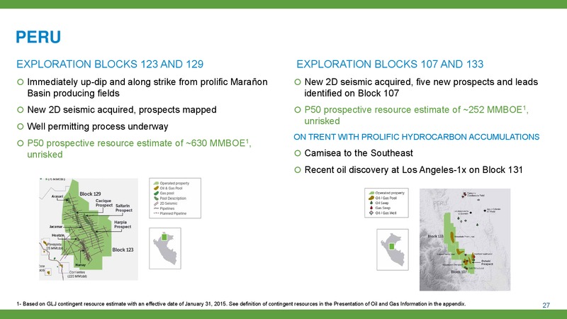 November 2015 Corporate Presentation – Gran Tierra Energy, Inc. – slide 26