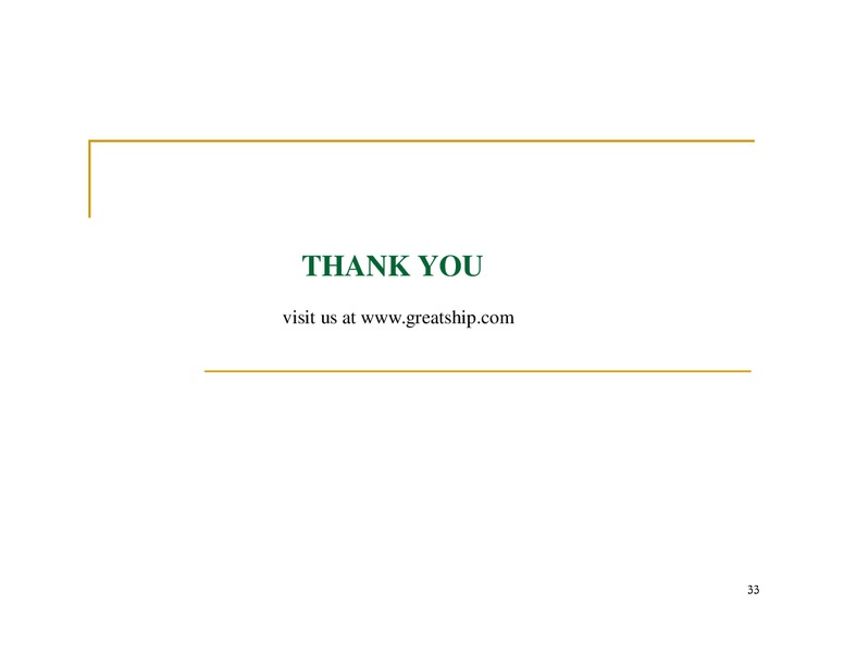 August 2015 Investor Presentation – Great Eastern Shipping Company Limited – slide 32