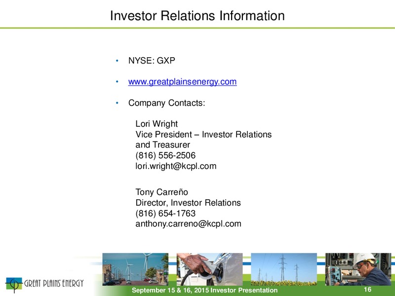 September 2015 Investor Presentation – Great Plains Energy Inc – slide 15