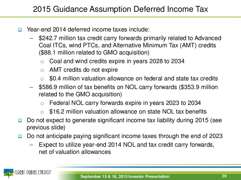 September 2015 Investor Presentation – Great Plains Energy Inc – slide 28