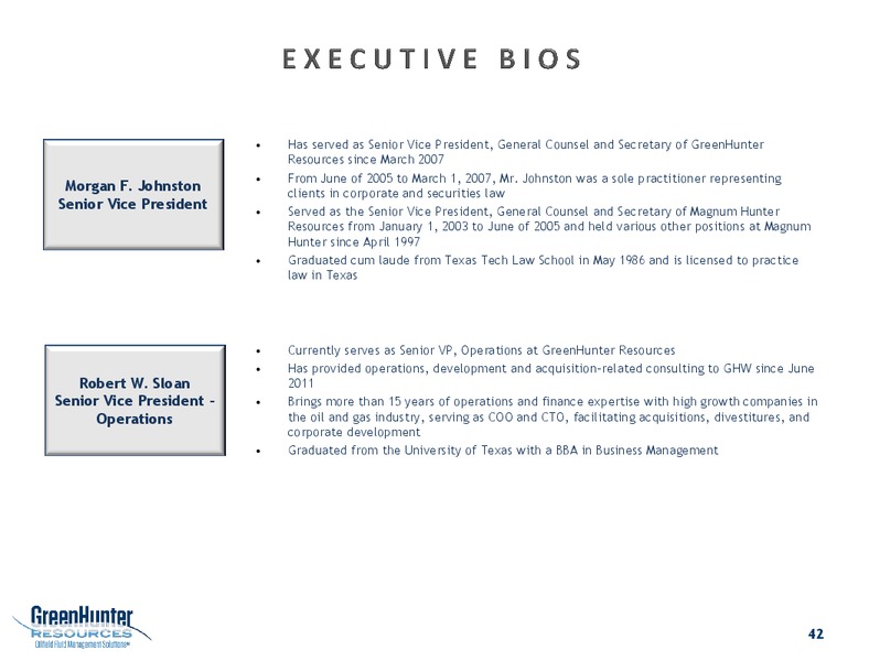 Investor Presentation – Greenhunter Resources, Inc. – slide 41