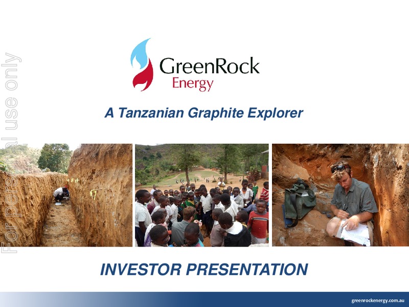 Investor Presentation – Green Rock Energy Limited – slide 1