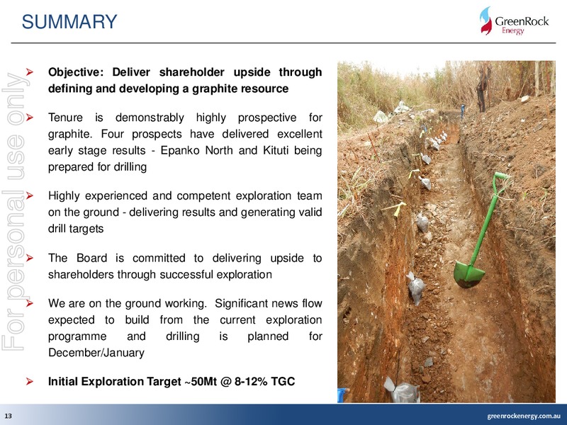 Investor Presentation – Green Rock Energy Limited – slide 13