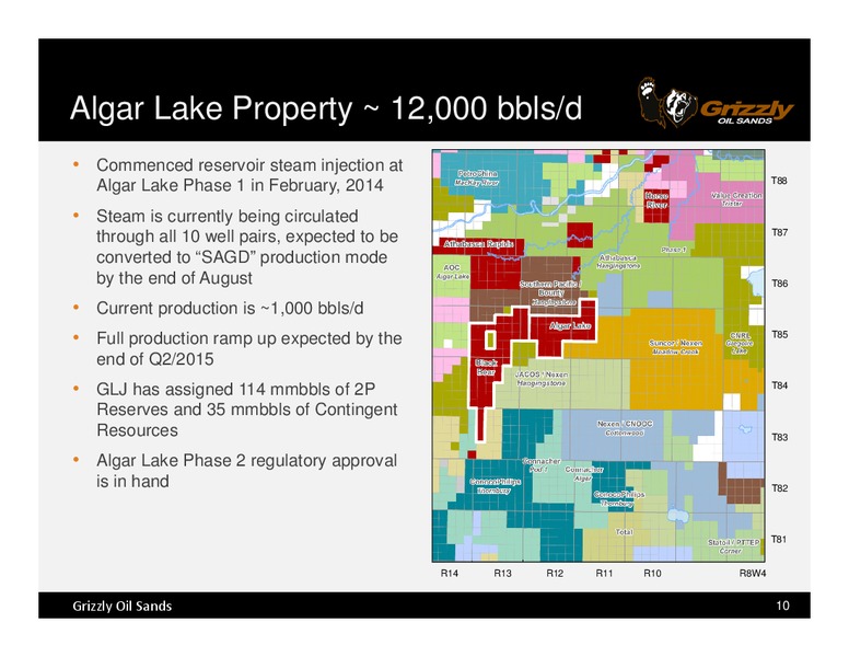 TD Securities Calgary Energy Conference – Grizzly Oil Sands – slide 9