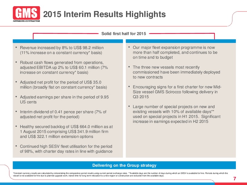 Q2 2015 Results – Gulf Marine Services Plc – slide 6