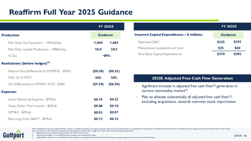 May 2025 Investor Presentation – Gulfport Energy Corp. – slide 17