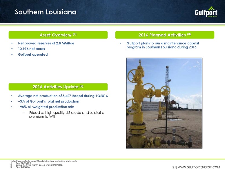 May 2016 Investor Presentation – Gulfport Energy Corp. – slide 19