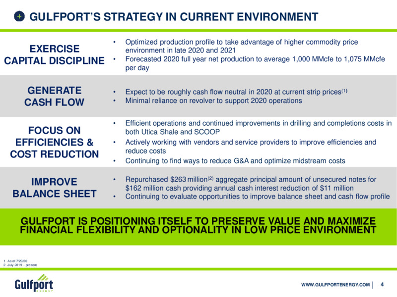 August 2020 Investor Presentation – Gulfport Energy Corp. – slide 3