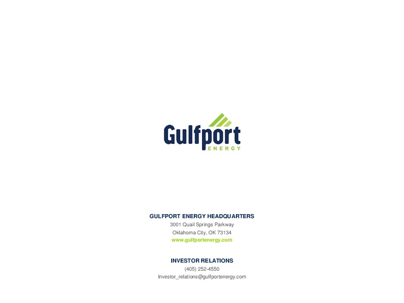 3Q 2019 Earnings Presentation – Gulfport Energy Corp. – slide 22