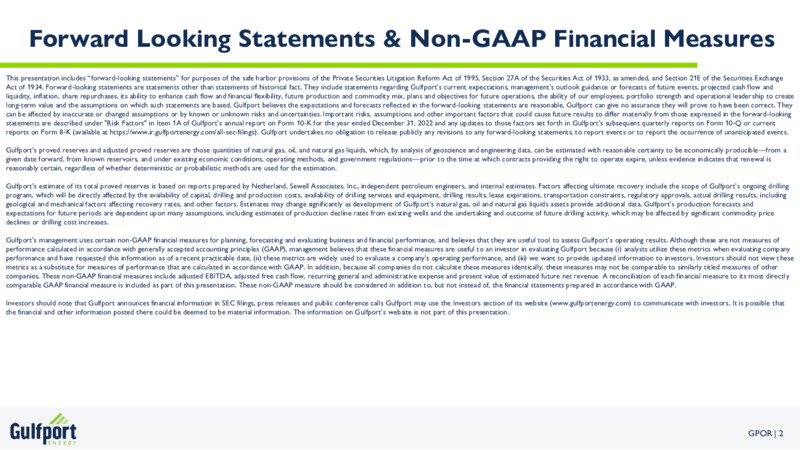 October 2023 Investor Presentation – Gulfport Energy Corp. – slide 2