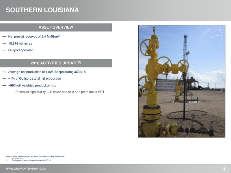 3Q 2018 Earnings Presentation – Gulfport Energy Corp. – slide 43