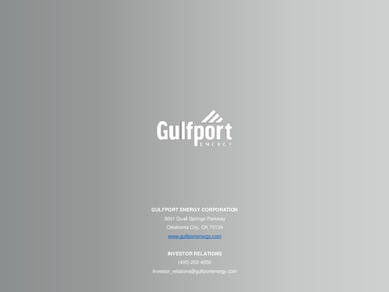 INVESTOR PRESENTATION – Gulfport Energy Corp. – slide 49