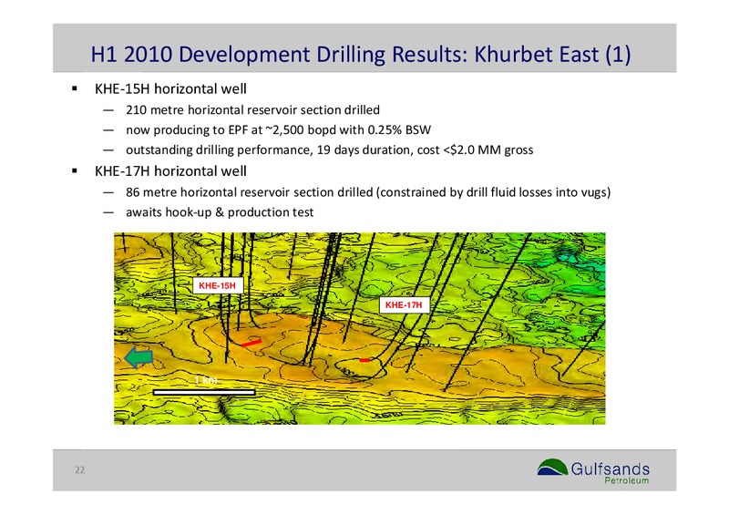 Q2 2010 EARNINGS CALL – Gulfsands Petroleum Plc – slide 22