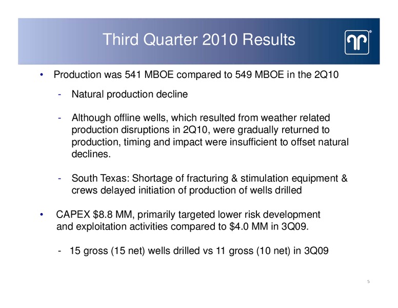 THIRD QUARTER EARNINGS CONFERENCE CALL – Halcon Resources Corp – slide 4