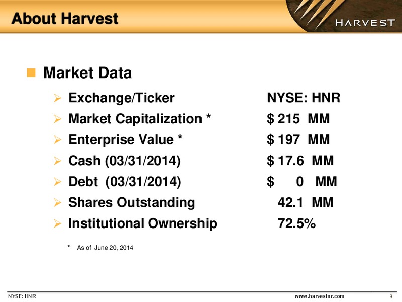 Global Hunter Energy Conference – Harvest Operations Corp. – slide 2