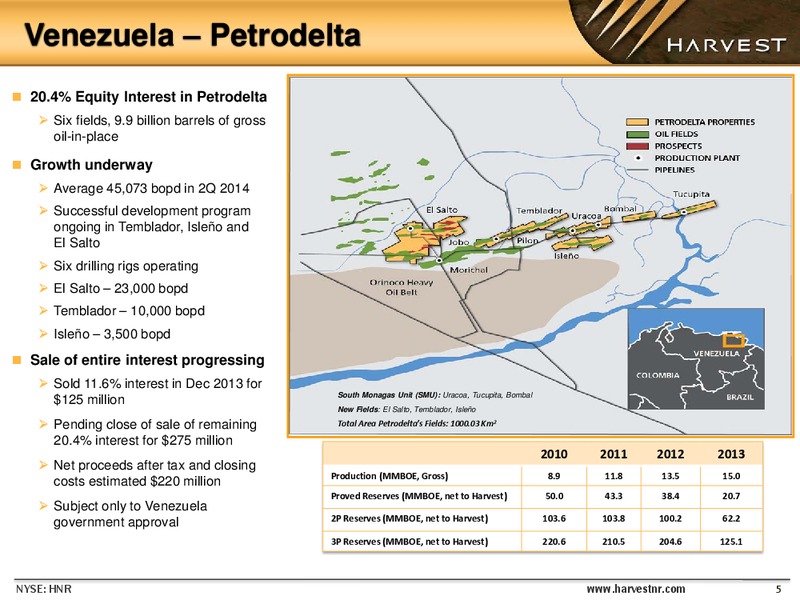 ENERCOM OIL AND GAS CONFERENCE – Harvest Operations Corp. – slide 4
