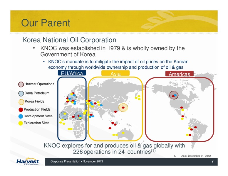 CORPORATE PRESENTATION – Harvest Operations Corp. – slide 5