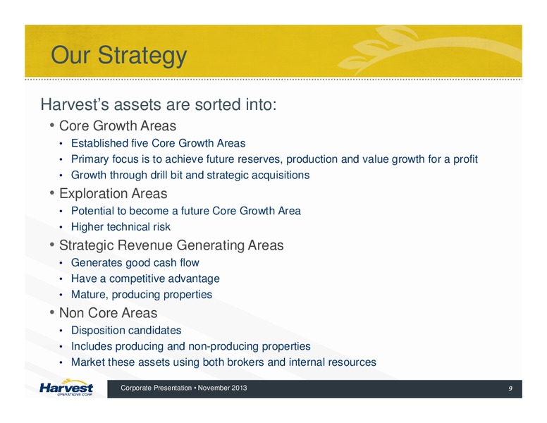 CORPORATE PRESENTATION – Harvest Operations Corp. – slide 9