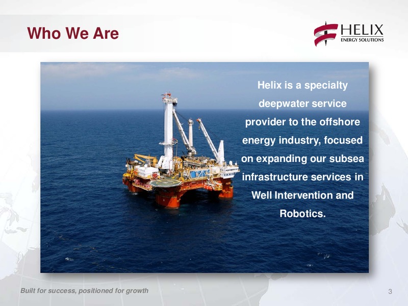 COMPANY UPDATE – Helix Energy Solutions – slide 2
