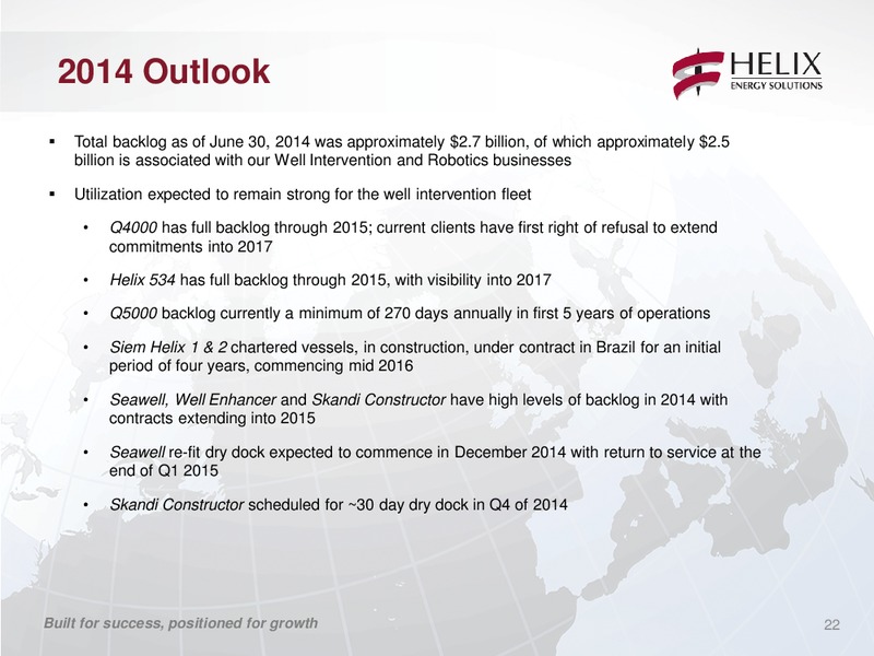 COMPANY UPDATE – Helix Energy Solutions – slide 21